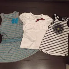 size110 女の子 ワンピース Tシャツ 3点セット