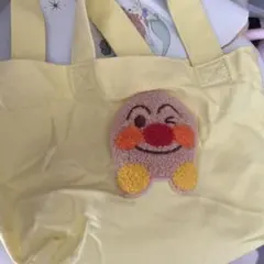 アンパンマン 刺繍 トートバッグ 黄色