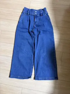 デニムブルー ワイドパンツ ゴムウエスト　Sサイズ