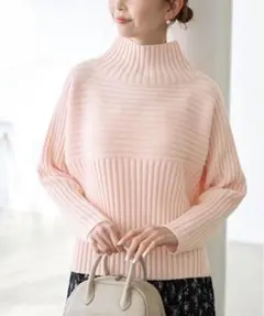 新品タグ付き　【ロペピクニック] ニットプルオーバー くすみピンク M