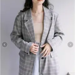 mystic テーラードジャケット チェック S グレー