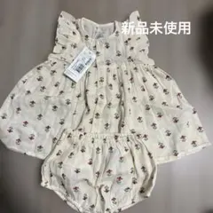 【新品未使用】petit bateau ダブルガーゼ半袖ワンピース&ブルマセットのサムネイル