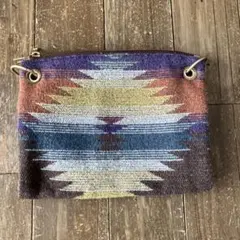 多色幾何学模様 クラッチバッグ