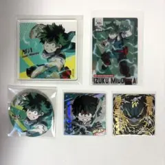 ヒロアカ 緑谷出久 コースター カード 缶バッジ シール