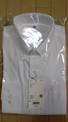 【新品】ユニクロ スーパーノンアイロンスリムフィットシャツ長袖L　100%綿