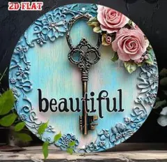 【3枚限り】ウェルカムボード ビンテージ風花と鍵のデザイン