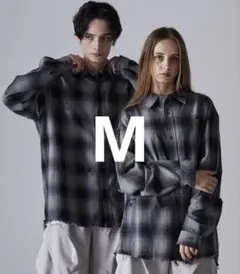 CLEL ヴィンテージデザインダメージチェックシャツ Mサイズ