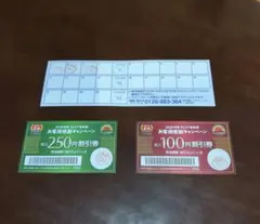 餃子の王将　スタンプカード＆¥250と¥100割引券のサムネイル