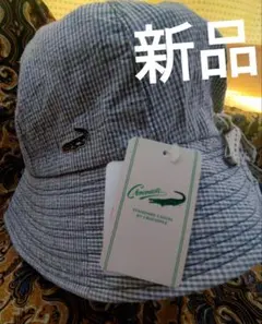 Crocodile バケットハット 青と白のチェック柄のサムネイル