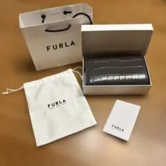 FURLA 二つ折り財布 クロコダイル風