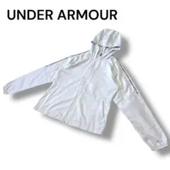 【美品】アンダーアーマー ロゴテープ フルジップパーカー　SーM ゆったり感