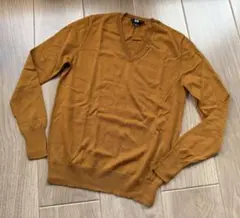 UNIQLO ユニクロ　マスタードＶネックニット長袖セーター Lサイズレディース