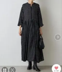 BEARDSLEY【1】ドットギャザーワンピース