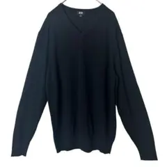 UNIQLO ユニクロ　エクストラファインメリノVネックセーター 無地シンプルM