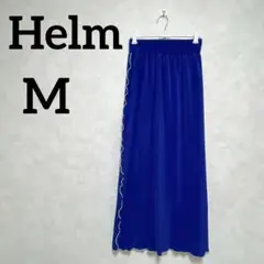 Helm プリーツスカート タイトスカート【M】サイドフリル ブルー メロウ