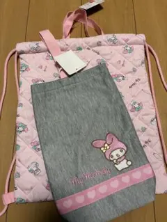 マイメロディ　体操着袋　上履き入れ　シューズケース　ピンク