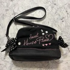 sweet Mezzo Piano メゾピアノ ショルダーバッグ　黒　リボン