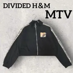 MTV ショート丈 フロントジップ スウェット(L)ブラック 長袖 H＆M