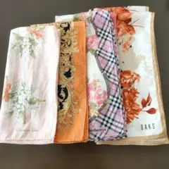 DAKS 花柄 チェック ハンカチ他、4枚セット
