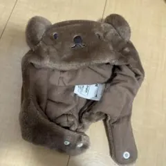 petit main クマ耳付きブラウン帽子
