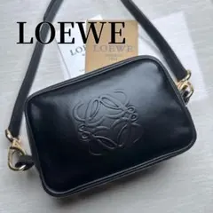 【美品】LOEWE アナグラム　ロエベ ショルダーバッグ ポシェット ブラックのサムネイル