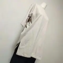 【美品】LEMONTREE ベージュ ちょっと厚手五分袖サイドスリット Tシャツ