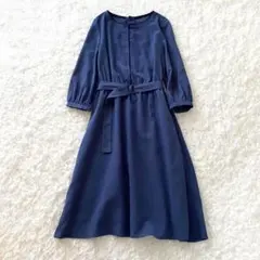 クローゼット ストーリー 七分袖 ワンピース ウエストゴム ベルト きれいめ
