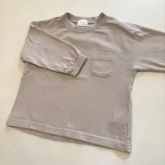 petit main ベージュ ポケット付き長袖Tシャツ　80〜90