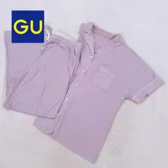 匿名発送　GU ルームウェア　パープル パジャマ　半袖　長ズボン