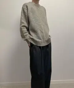 【レトロ古着】クルーネック セーター グレー