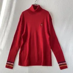 CASTELBAJAC タートルネック セーター リブ編み　レッド　メンズ　L