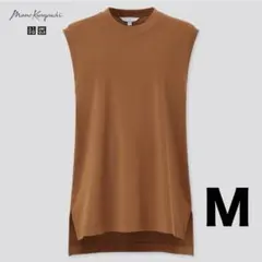 UNIQLO エアリズムコットンオーバーサイズT ノースリーブ ブラウン