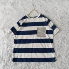 グローバルワークGLOBAL WORK ボーダー Tシャツ M異素材ポケットのサムネイル