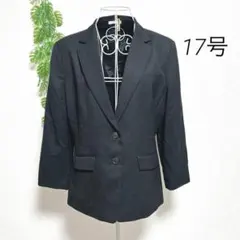 ViVi ヴィヴィ・長袖テーラードジャケット 17号 ブラック ウール100%