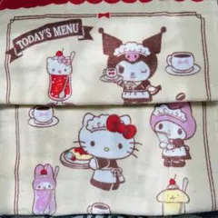 【新品】フェイスタオル　サンリオ喫茶店　キティ　マイメロ　クリームソーダ