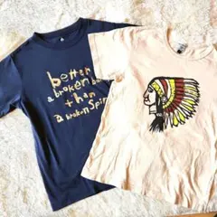 最終★【150cm】モンベル マーキーズ ネイビー&ベージュ Tシャツ 男の子のサムネイル