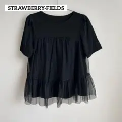 ストロベリーフィールズ ブラック　チュール付　チュニック風　Tシャツのサムネイル
