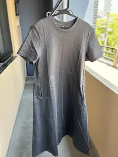 【再値下げ】UNIQLO マーセライズコットンロングTワンピース　グレー　M