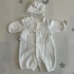 ホワイト セレモニースーツ 帽子付き 退院着 お宮参り