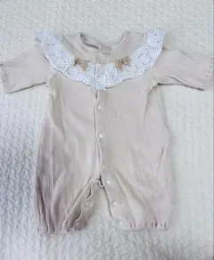 ママラク　ロンパース　リボン　女の子　50〜70センチ