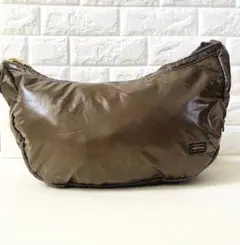 【希少品✨】PORTER ポーターガール ハーフムーンショルダー オリーブ