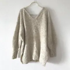 ✨良品✨ カスタネ F メランジVあき ニットプルオーバー Vネック ゆったり