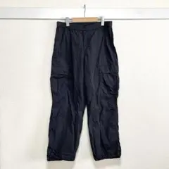 UNIQLO ユニクロ カーゴパンツ ウエストゴム L ゆったり 黒 ミリタリー