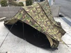 【軍幕屋】Ｂ級品3枚+デッドストック1枚★ノルウェー軍カモⅡテント★ポール8本付 軍幕屋】希少☆ノルウェー軍テント☆ボタンロスなし美品☆4枚組