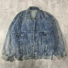 色感 デニムジャケット Gジャン ケミカルウォッシュ ストリート