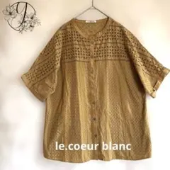 【le.coeur blanc】刺繍レースブラウス マスタード 38 657のサムネイル