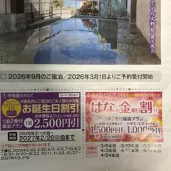 ★匿名配送　伊東園ホテルズ　割引券　宿泊券　クーポン券