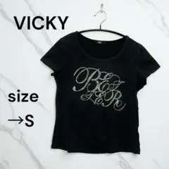 VICKY ビッキー 半袖Tシャツ サイズS 黒 ブラック カジュアル