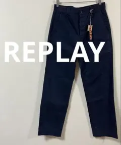 リプレイ　REPLAY　チノパンツ　サイズ33　ネイビー　定価¥15400　新品のサムネイル
