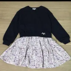 エニィファム　花柄ドッキング　ワンピース